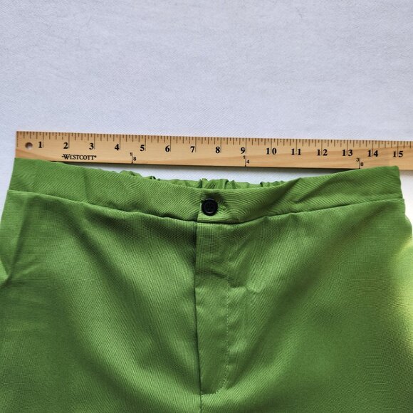 70's Green Leisure Suit Costume Disco Shirt Pants Set Cosplay Comic Con Party - Picture 13 of 13